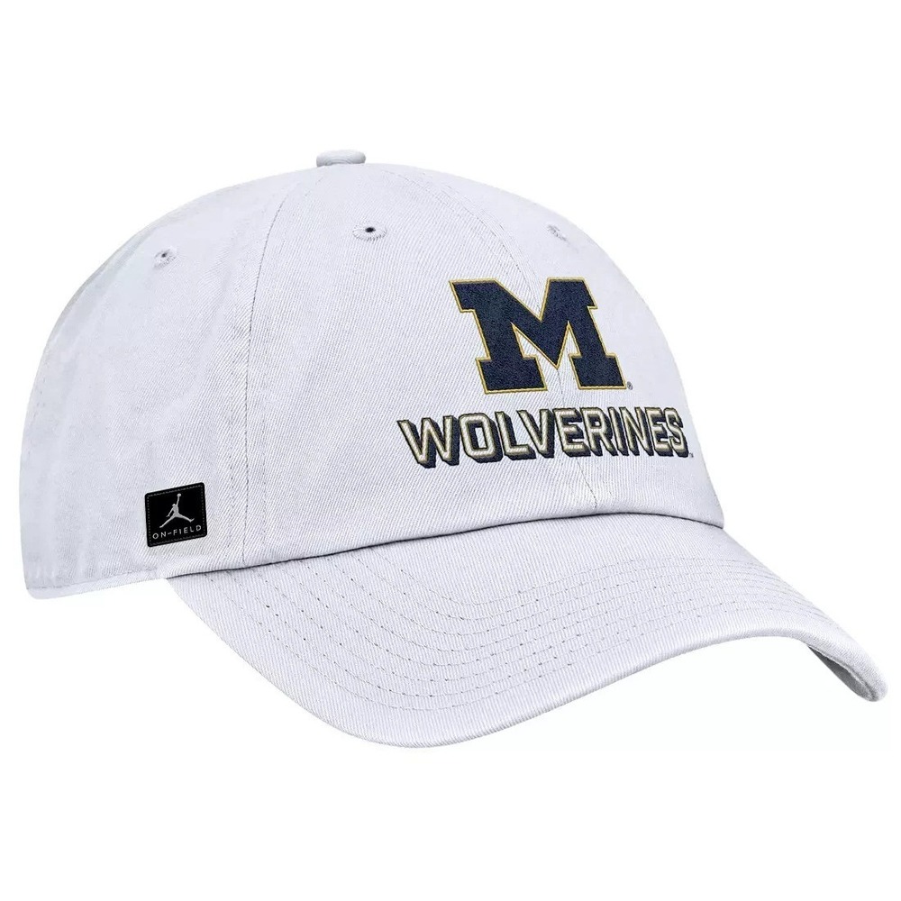 Jordan Adult Michigan Wolverines White Game Day Club Adjustable Hat